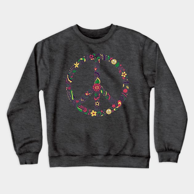 Floral Peace Sign Crewneck Sweatshirt by ShineYourLight